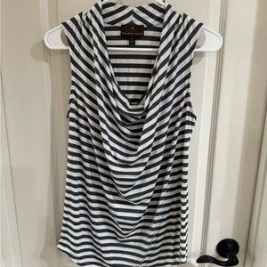 Fenn Wright Manson Black and White Draped Tank Top